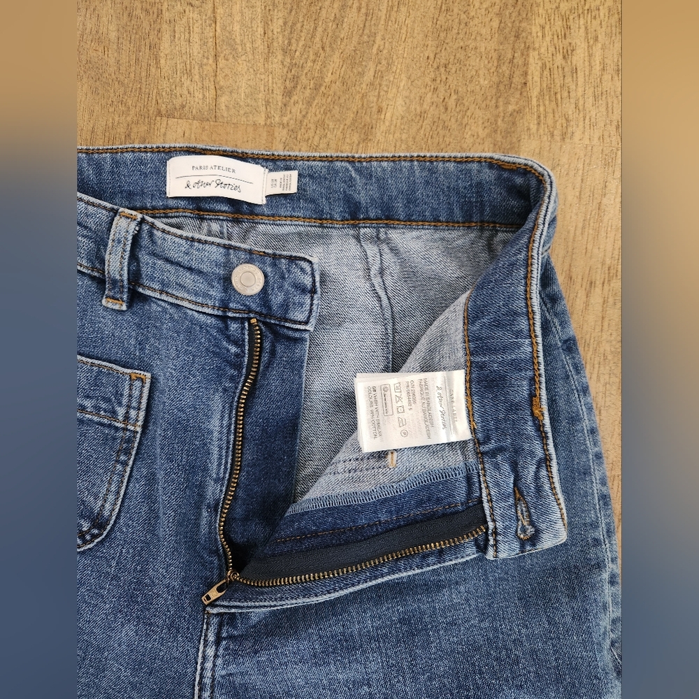Paris Atelier & Other Stories Faded Flare Patch Pocket High Rise Jeans 28 (D16) - Picture 7 of 11